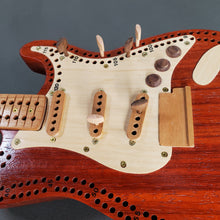 Load image into Gallery viewer, ELECTRIC GUITAR HANDCRAFTED WOOD CRIBBAGE BOARD